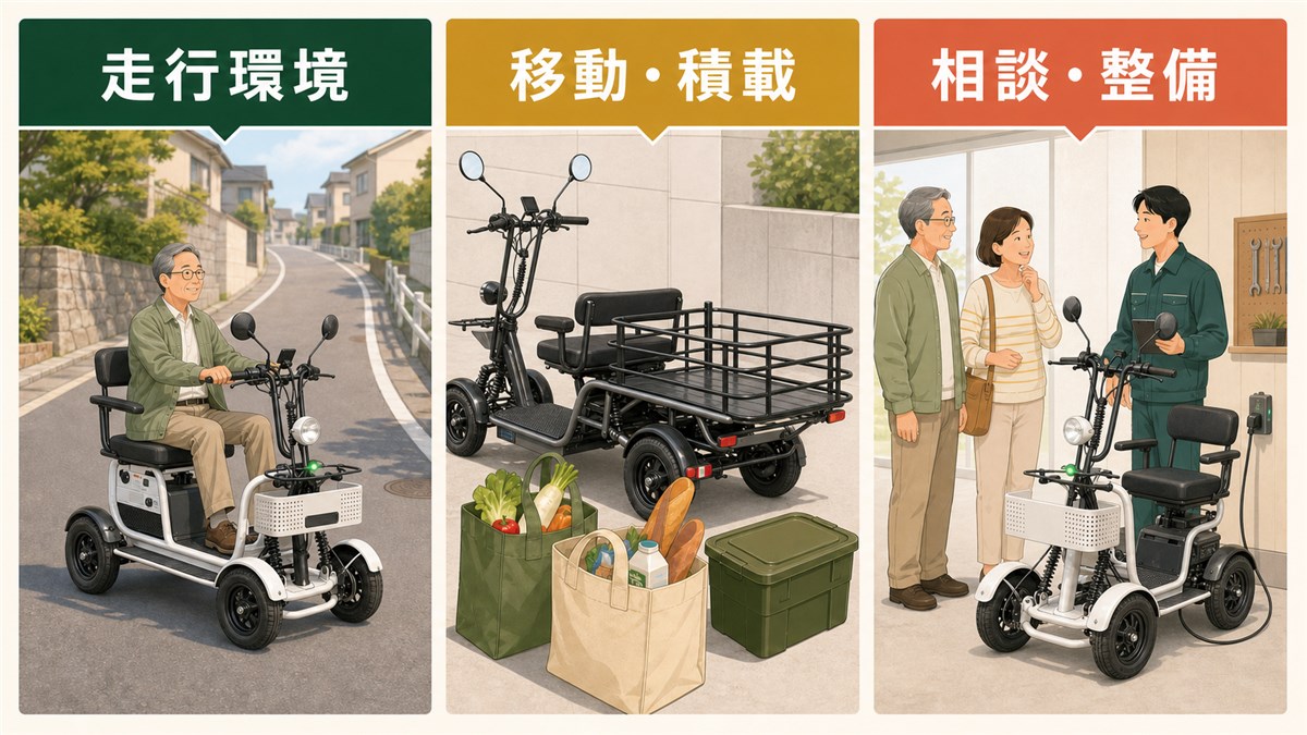 特定小型4輪を選ぶ3つのポイント